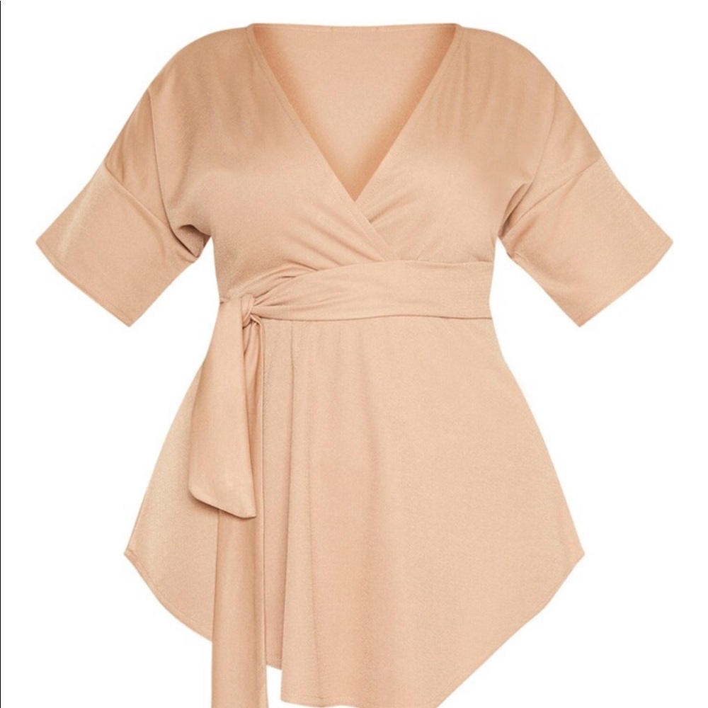 PEPLUM TOP WITH TIED WAIST